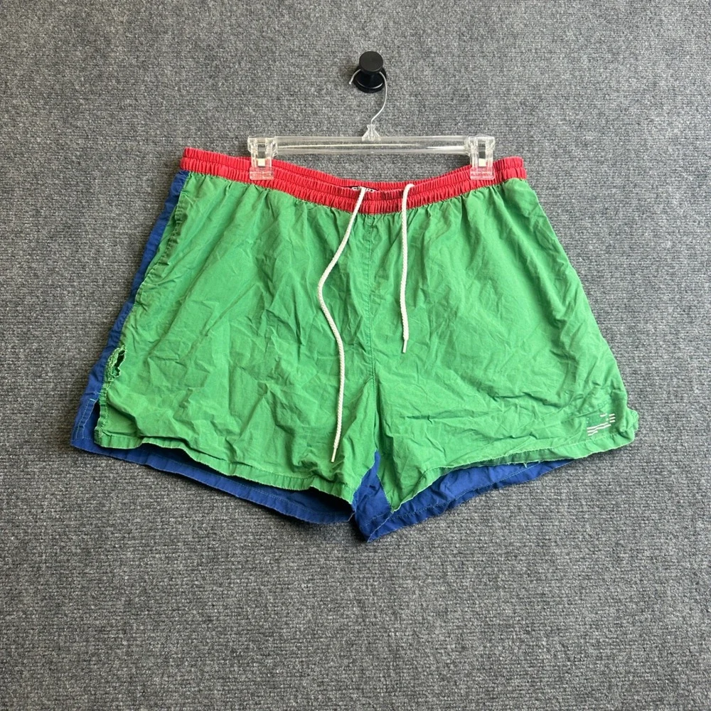 Vintage Polo Sport Swim Trunks Mens Large‎ Green Colorblock 90s 4